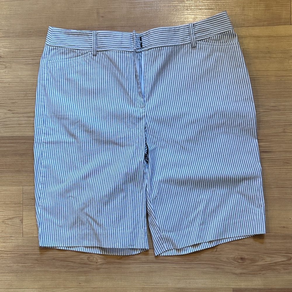 Talbots Blue and White Striped Perfect Short Bermudas
